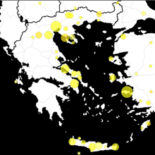 Περιοχές της Ελλάδας, όπου έχουν βρεθεί θηλαστικά κατά το Μειόκαινο